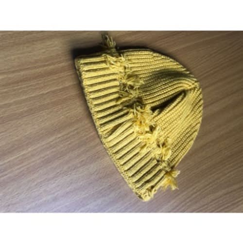 Distressed Men's Beanie Head Warmer - Yellow