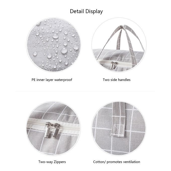 Plaid Damp-proof Clothes Bedding Pillow Quilt Storage Bag