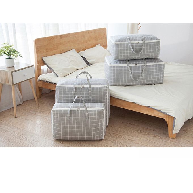 Plaid Damp-proof Clothes Bedding Pillow Quilt Storage Bag
