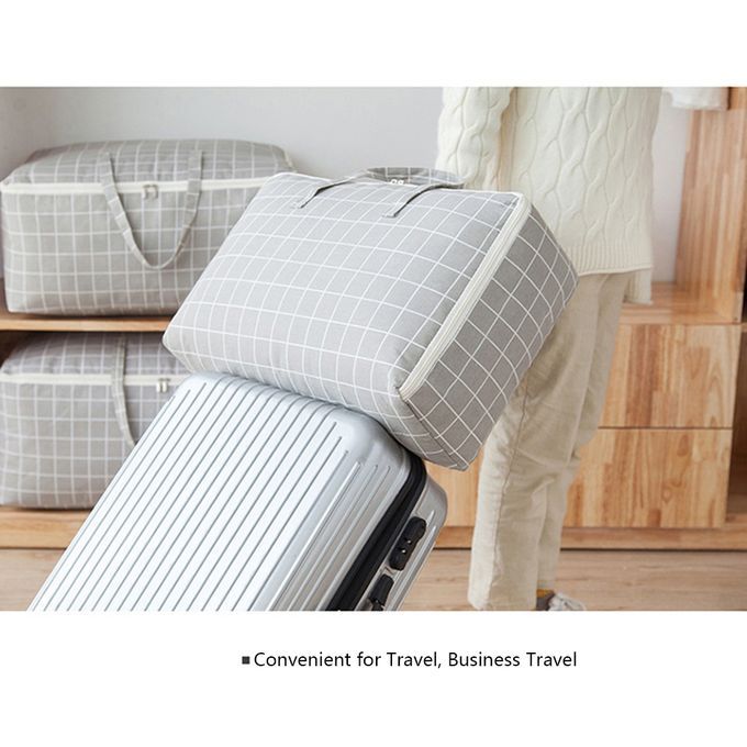 Plaid Damp-proof Clothes Bedding Pillow Quilt Storage Bag