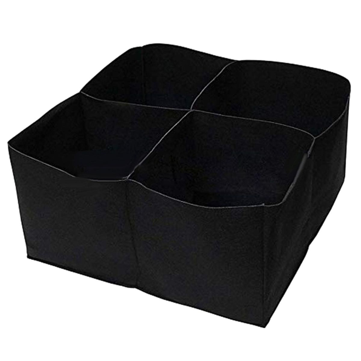 Balcony Gardening Solutions 4-grid Breathable Non-woven for Potatoes Black