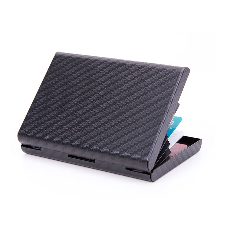 Aluminum Alloy Credit Card Bank Card Security Anti Magnetic Large Capacity Card Holder(Carbon Black)