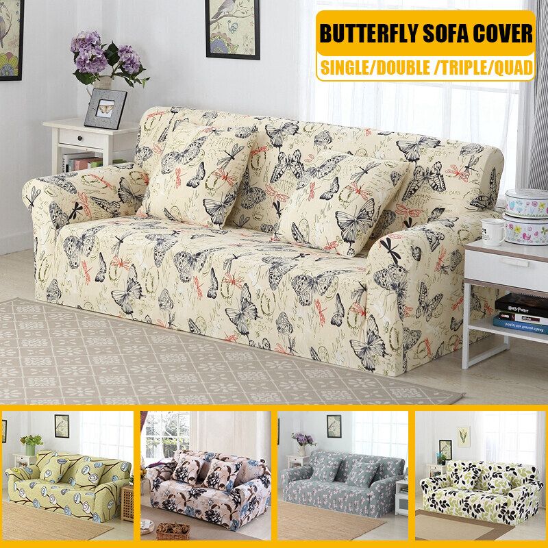 1/2/3/4 Universal Seaters Stretch Chair Sofa Covers Couch Lastic Protector Home Butterfly Flying