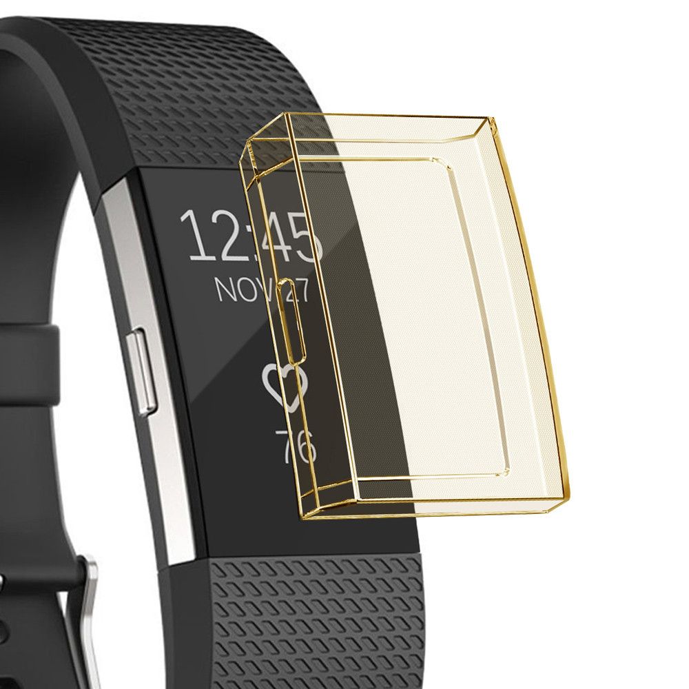 #30 New 6 Colors Soft TPU Case Silicone Protective Clear Case Cover Shell For Fitbit Charge 2 Band Smart Watch Screen Protector