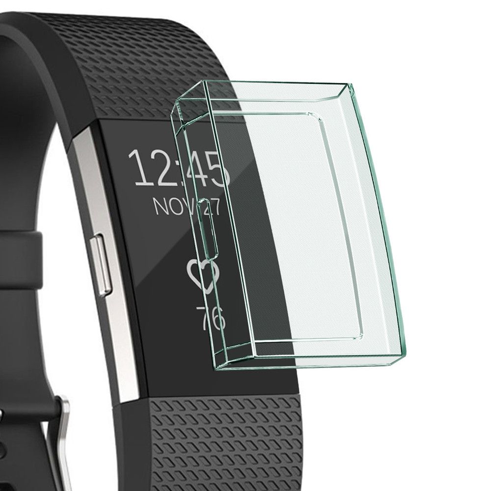 #30 New 6 Colors Soft TPU Case Silicone Protective Clear Case Cover Shell For Fitbit Charge 2 Band Smart Watch Screen Protector