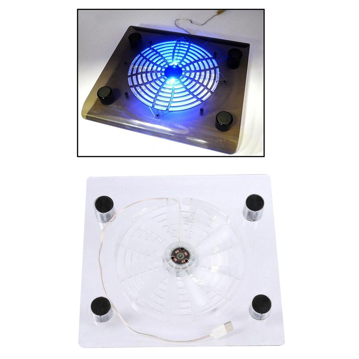 Portable Cooler USB Cooling Pad Stand LED Light Radiator For Laptop