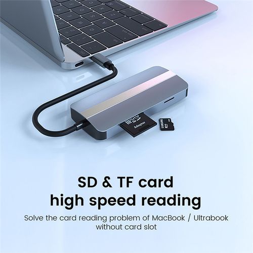 6 In 1 Docking Station Type C USB 3.0 Hub HDMI-compatible