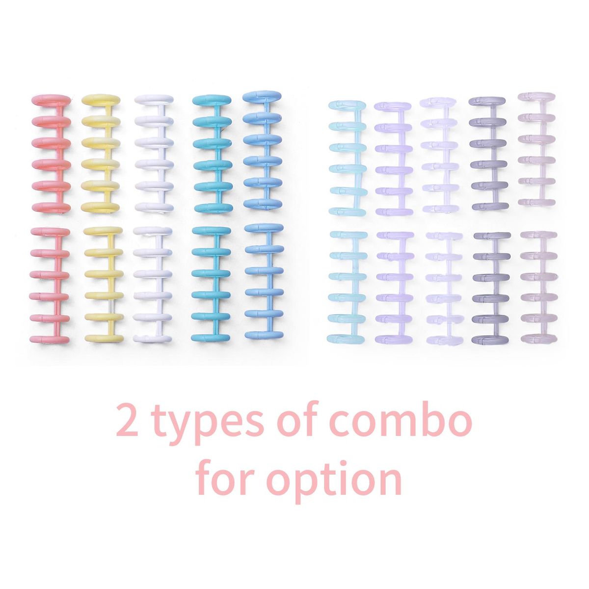 KW-trio Binding Spine Combs 6 Holes Loose Leaf Binder Album Rings for DIY Notebook Photo Album Diary Book Calendar 12mm/0.5in Spine Diameter 80 Sheet Capacity 10PCS