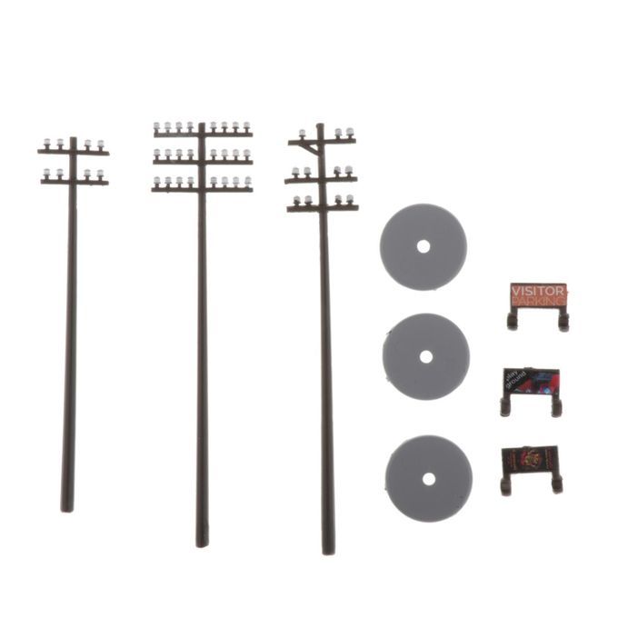 3Pcs 1:87 Miniature Mini Telephone Poles For Train Architecture LAYOUT