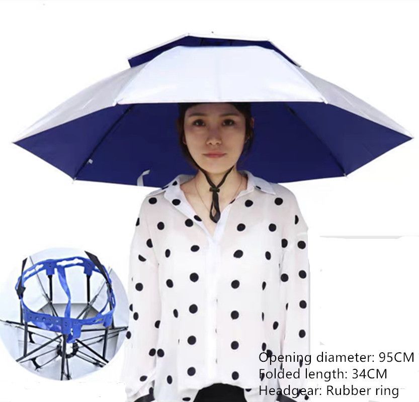 Fishing Umbrella Hat Double-layer Head-mounted Umbrella