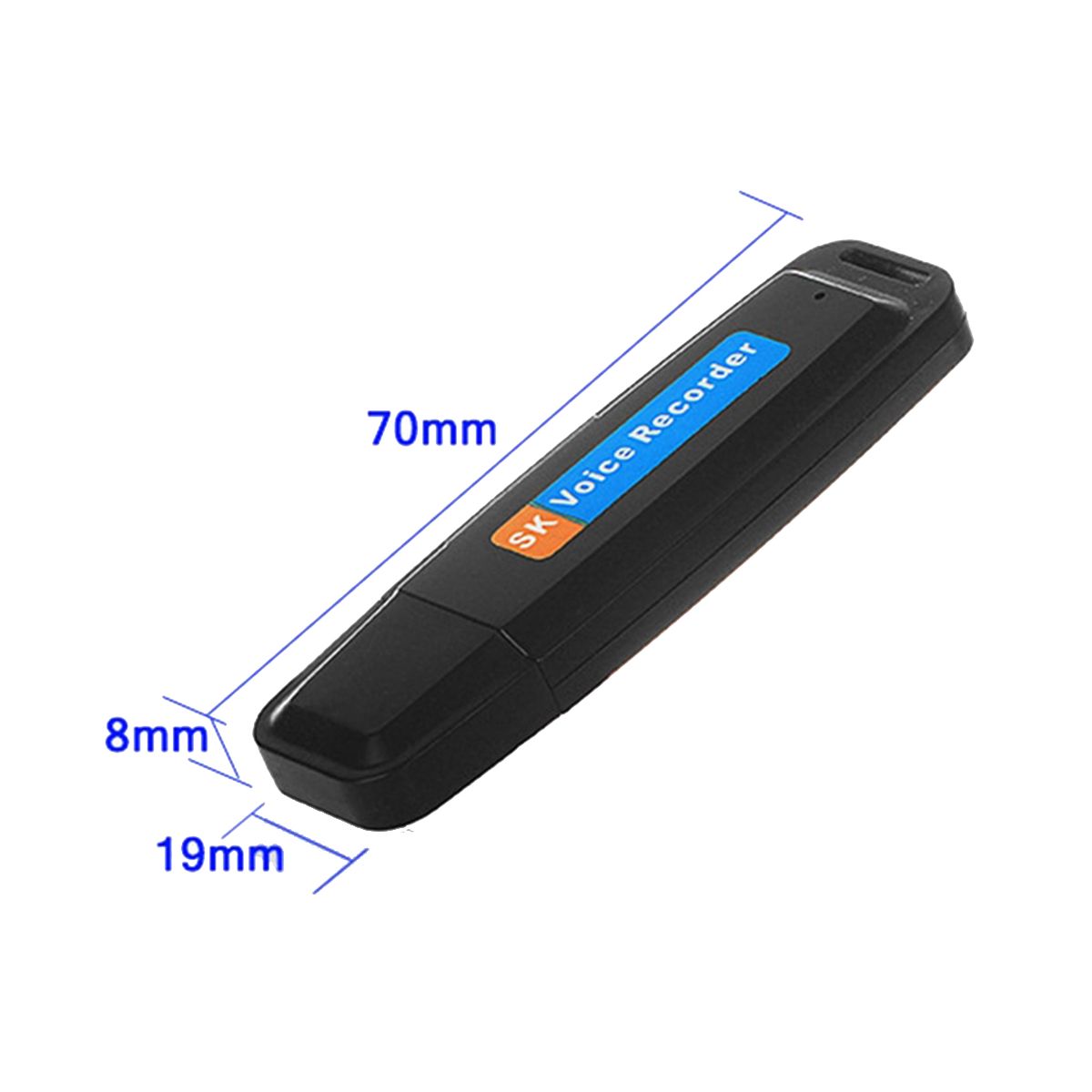 Portable Rechargeable U-Disk USB Digital Audio Voice Recorder Mini Dictaphone Activated Recorder -White