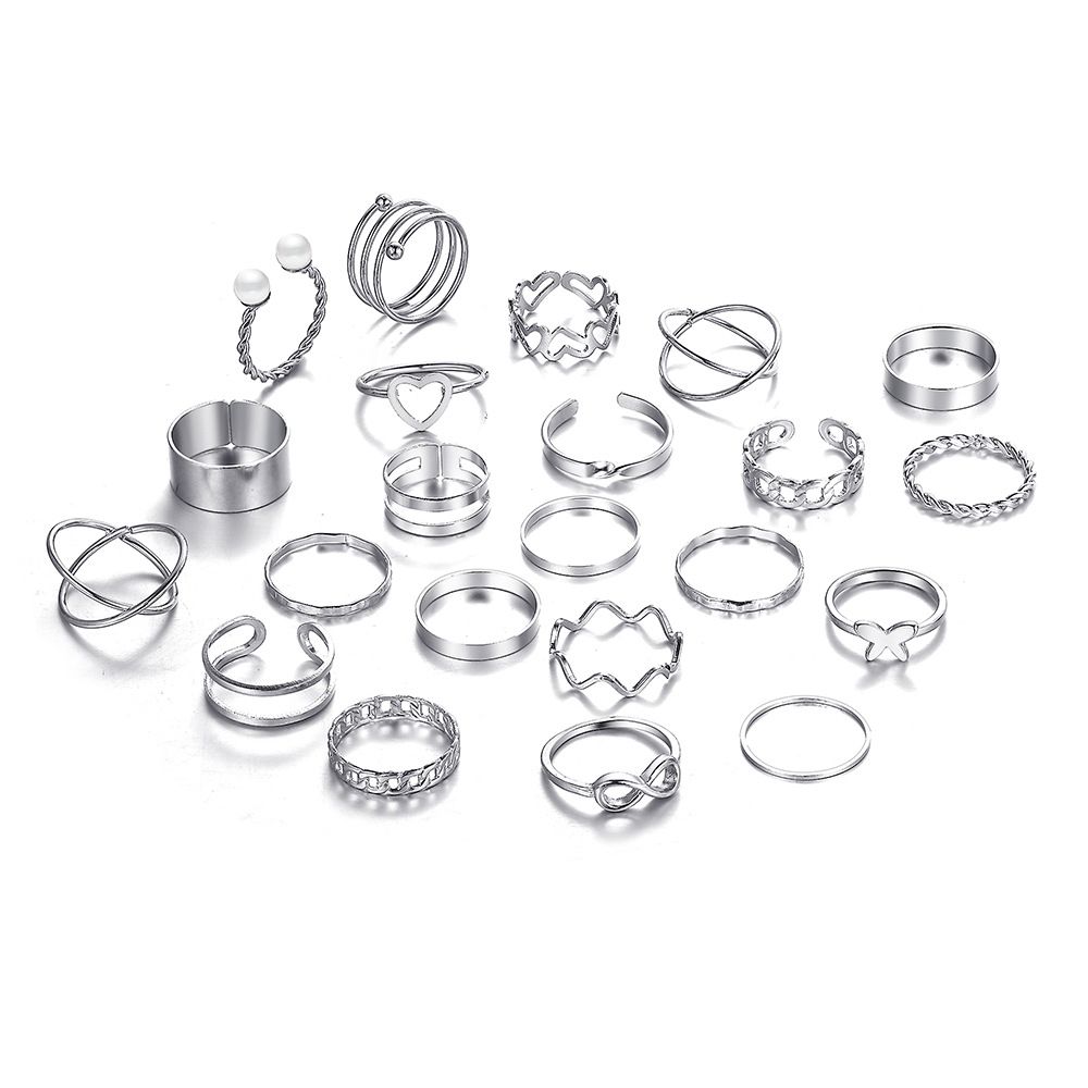 Ladies Ring Sets 22 Pieces Exquisite Gold Rings Fashion Accessories