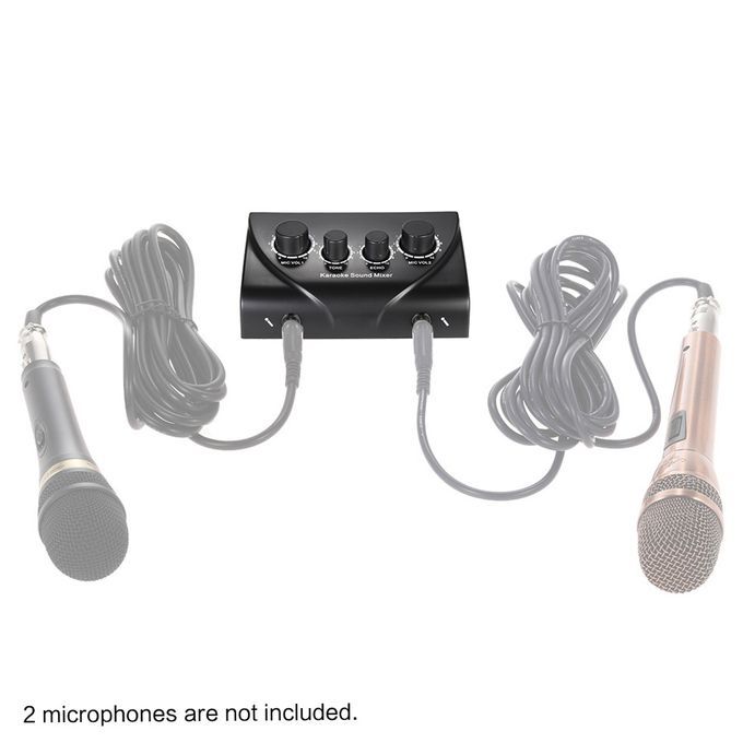 Karaoke Sound Mixer Dual Mic Inputs With Cable