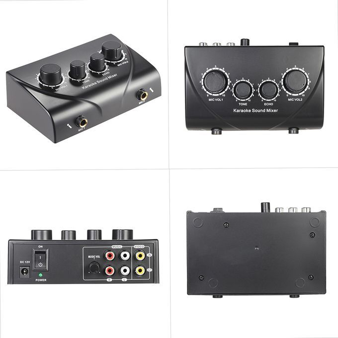 Karaoke Sound Mixer Dual Mic Inputs With Cable