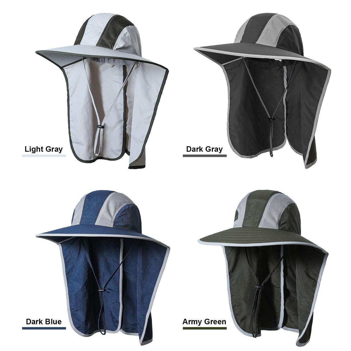 Wide Brim Sun Hat with Neck Flap Men Women UV Protection Sun Hat for Camping Hiking Fishing