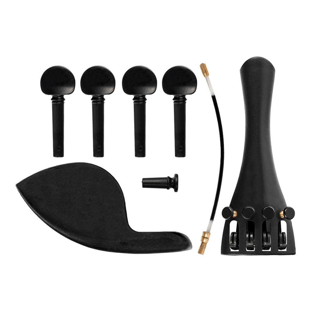 Black Violin Parts Instrument Chin Rest Tailpiece Fine