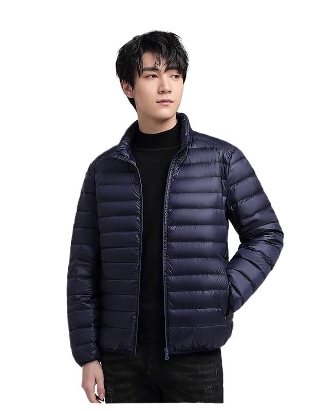 Down Jacket Men Ultralight Camping Trekking Waterproof Winter Coat - Navy