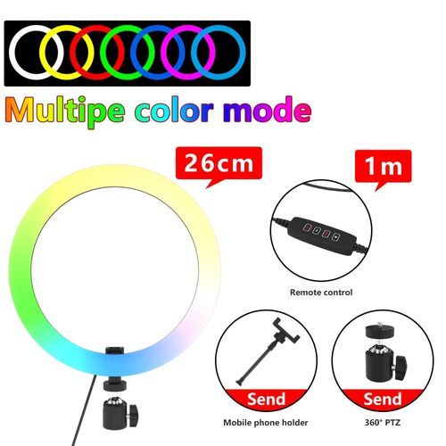 10 Inch RGB Ring Light  Remote Control Selfie Ring Light LED Ring Light With Tripod Stand For Tiktok Youtube