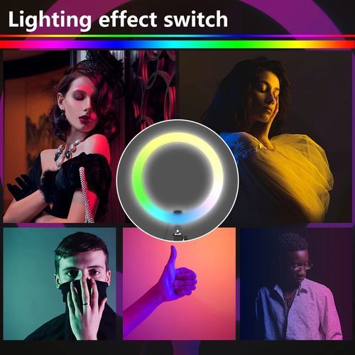 10 Inch RGB Ring Light  Remote Control Selfie Ring Light LED Ring Light With Tripod Stand For Tiktok Youtube