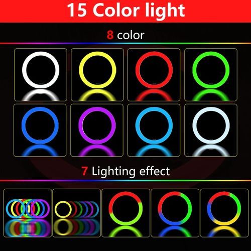 10 Inch RGB Ring Light  Remote Control Selfie Ring Light LED Ring Light With Tripod Stand For Tiktok Youtube