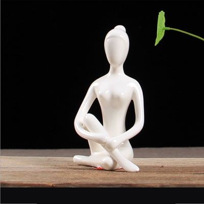 Lady Figure Statue Home Yoga Studio Decor Ornament Type Dd