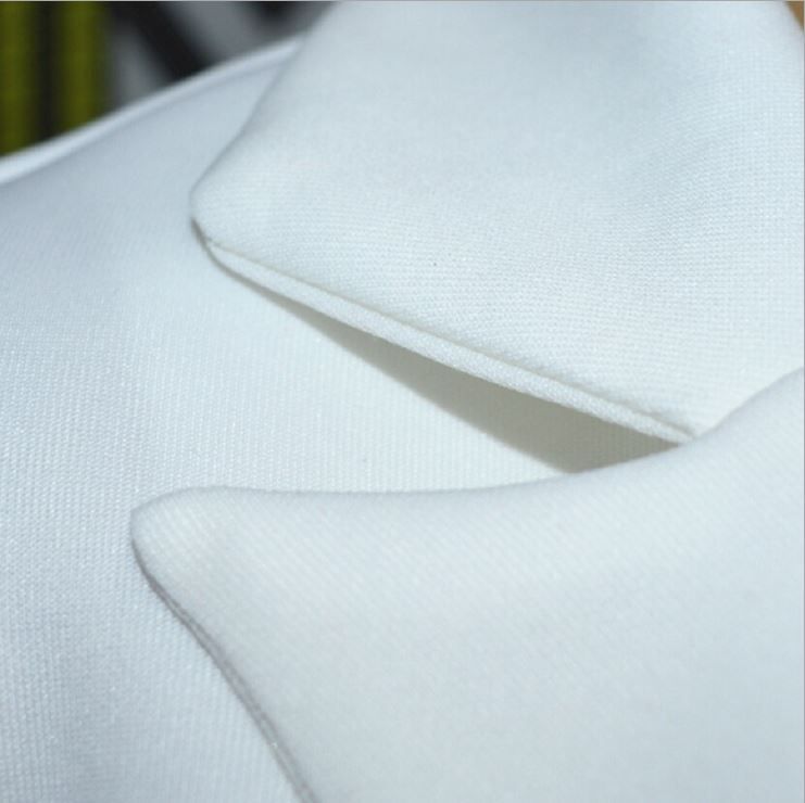 White Women's Casual Suit Set: Jacket + Pants (size Plus)