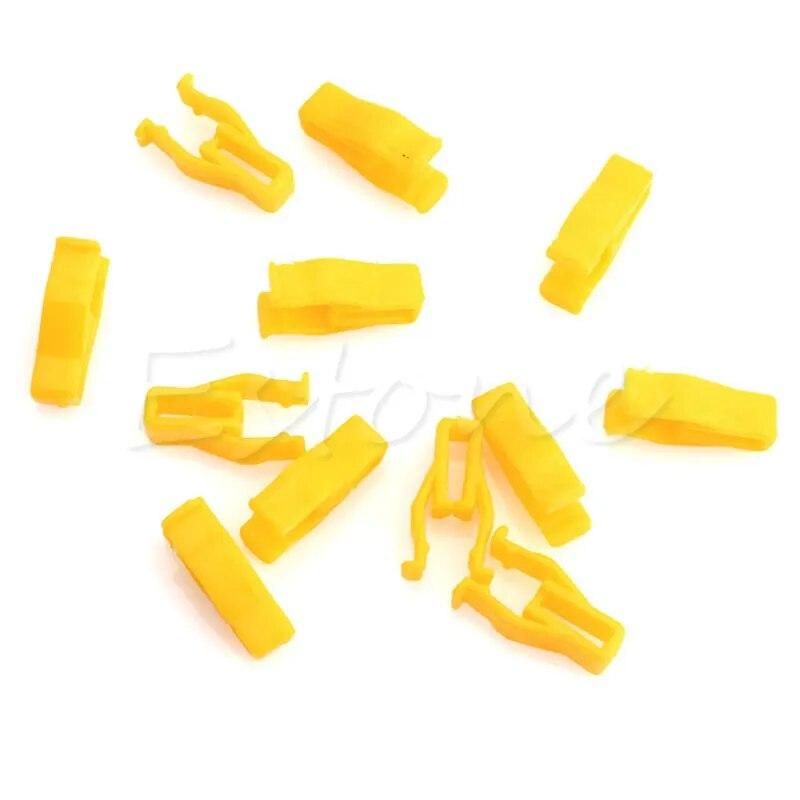 20Pcs Auto Car Yellow Plastic Rivet 8mm Hole Hood Prop Rod Support Clip Fastener