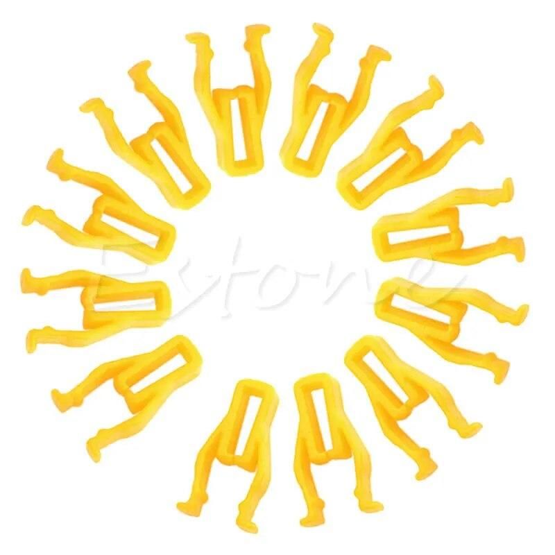 20Pcs Auto Car Yellow Plastic Rivet 8mm Hole Hood Prop Rod Support Clip Fastener