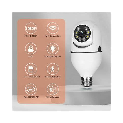 360 Degree Rotation Smart Auto Tracking Ptz Bulb Shape Wifi Camera With Dual Light Free Ap