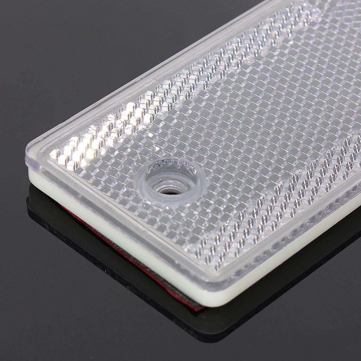 10pcs White Rectangular Approved Reflectors Trailer Caravan