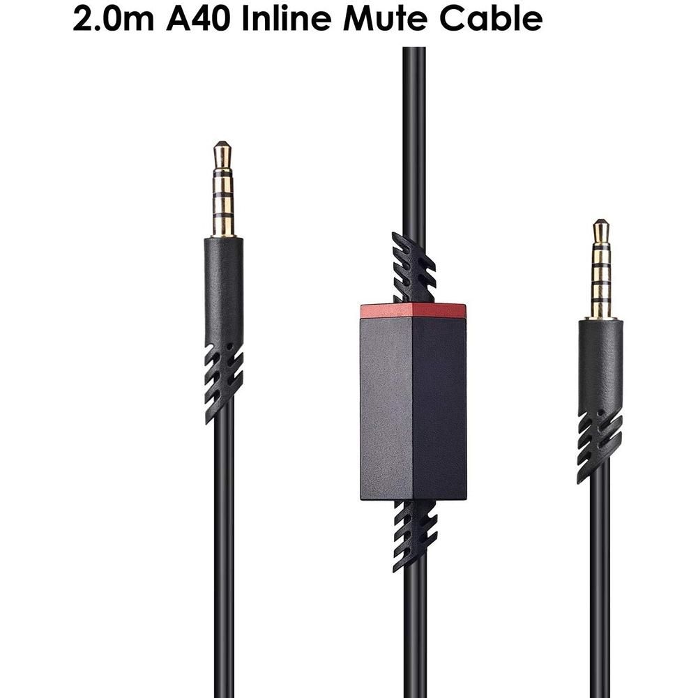 Replacement Headset Cable, 2.0M Inline Mute Cable Cord for Astro A10/A40 Gaming Headsets Xbox Ps4 Controller Headphone