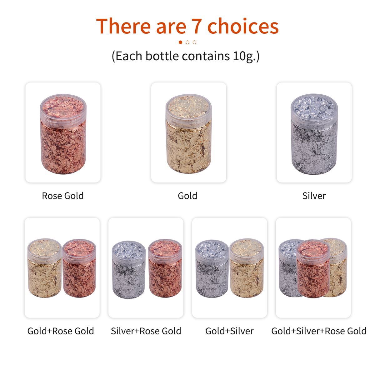 10g Per Color Imitation Gold Foil Flakes 2 Bottles Metallic