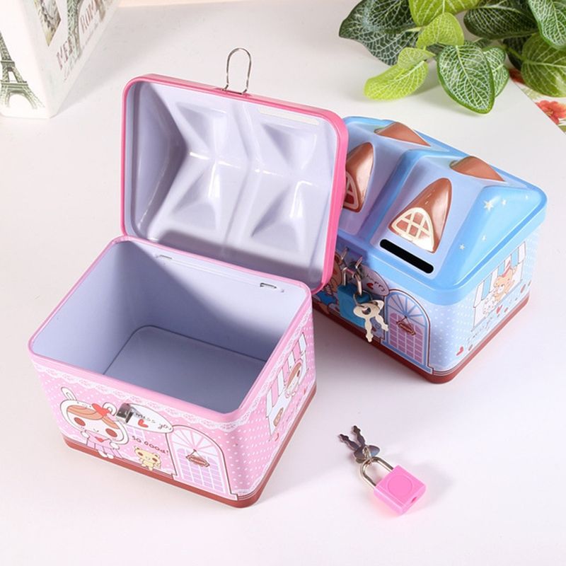 Children Cartoon Saving Small Coin Storage House Piggy