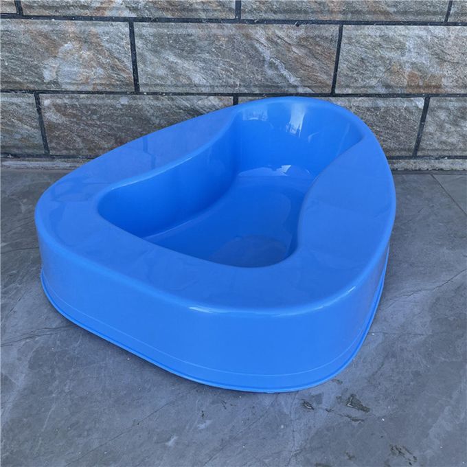 Blue Plastic Bedpan Bed Pan Smooth Contoured For Bedridden Patient