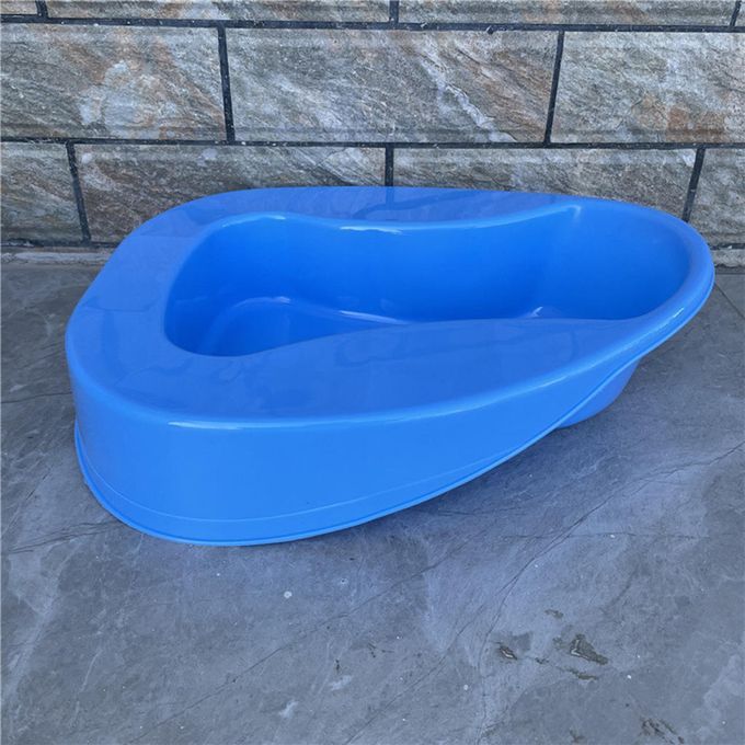Blue Plastic Bedpan Bed Pan Smooth Contoured For Bedridden Patient