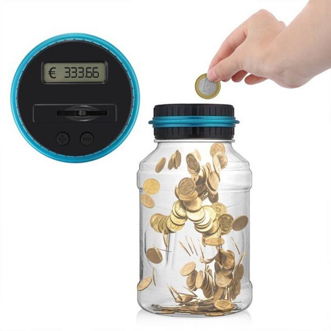 Electronic Digital Counting Coin Bank Easy Read 1.5L For Gifts Adults