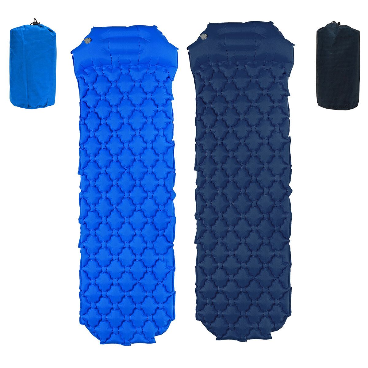 Camping Air Mattress With Pillow Strap Backpack Outdoor Camping Hiking Blue