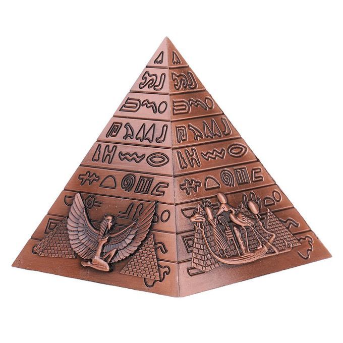 Egyptian Pyramid Piggy Bank Collectibles Wedding Favors Kids Copper