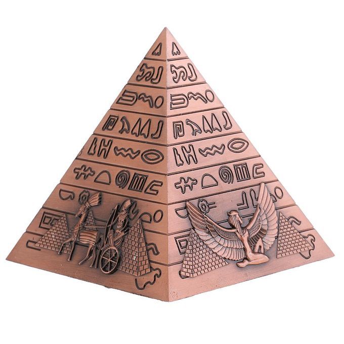 Egyptian Pyramid Piggy Bank Collectibles Wedding Favors Kids Copper