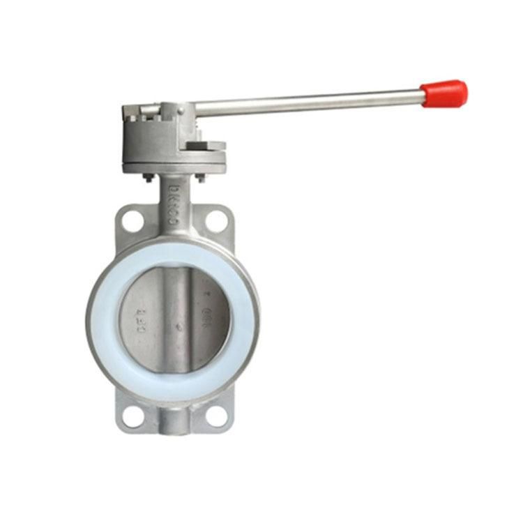 1.5-Inch 2-Inch 3-Inch 4-Inch D71X-16P Manual Butterfly Valve Wafer Stainless Steel Butterfly Valve Silicone PTFE Butterfly Valve