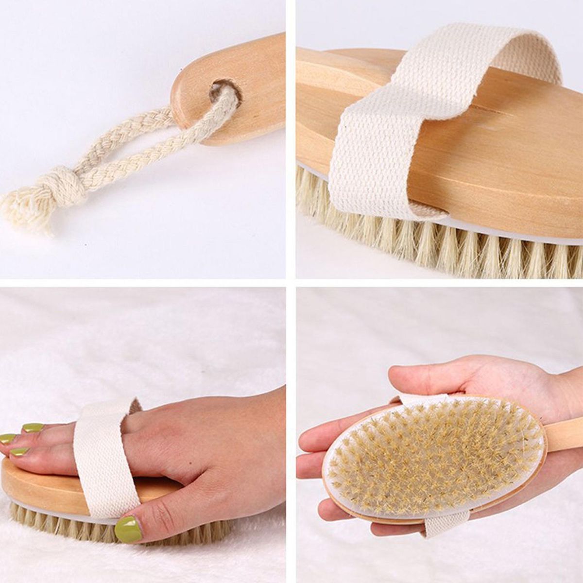 Bath Body Brush Back Scrubber with Comfy Bristle Long Handle Gentle Body Massager Wet or Dry Brushing Back Scrubber for Shower