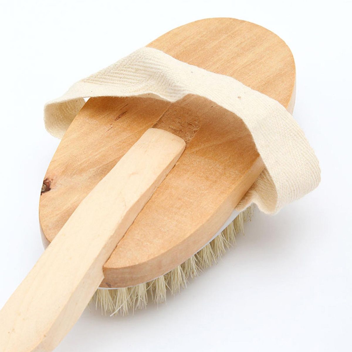 Bath Body Brush Back Scrubber with Comfy Bristle Long Handle Gentle Body Massager Wet or Dry Brushing Back Scrubber for Shower