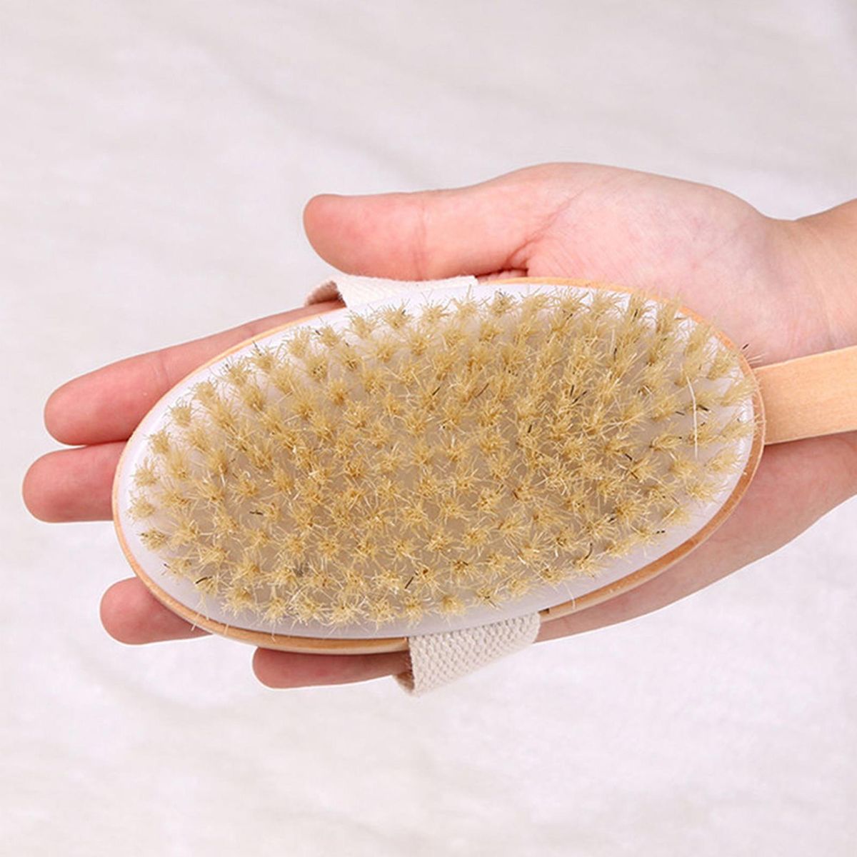 Bath Body Brush Back Scrubber with Comfy Bristle Long Handle Gentle Body Massager Wet or Dry Brushing Back Scrubber for Shower