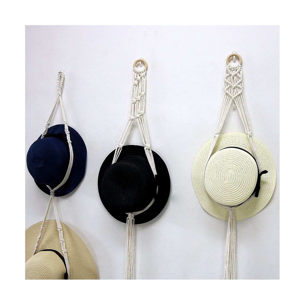 3Pcs Lace Hat Hooks, Bohemian Style Handwoven