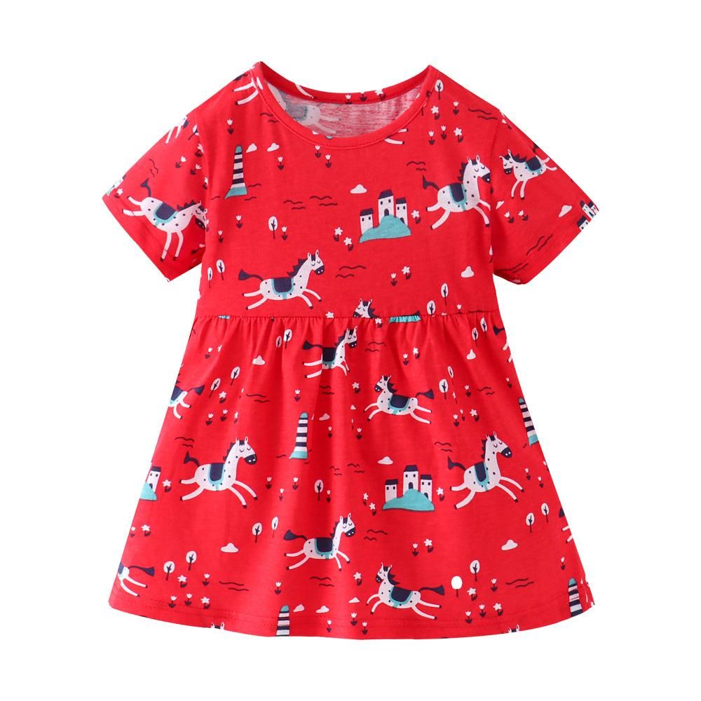 Dress Girls' Skirt Children's Princess Dress Hot Selling Short-Sleeved Girls' A- Line Dres