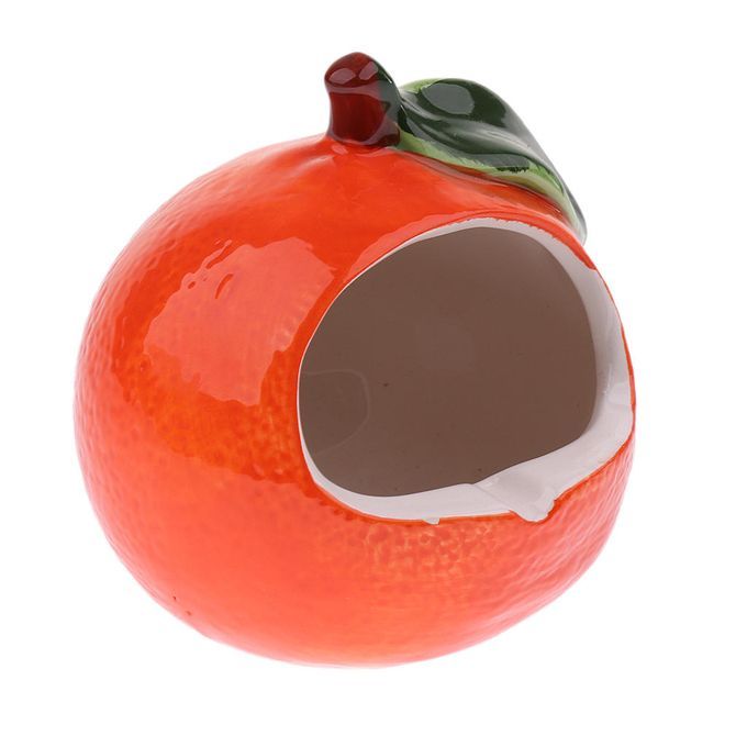 Ceramic Cartoon  Shape Hamster House Summer Cool Pet Orange
