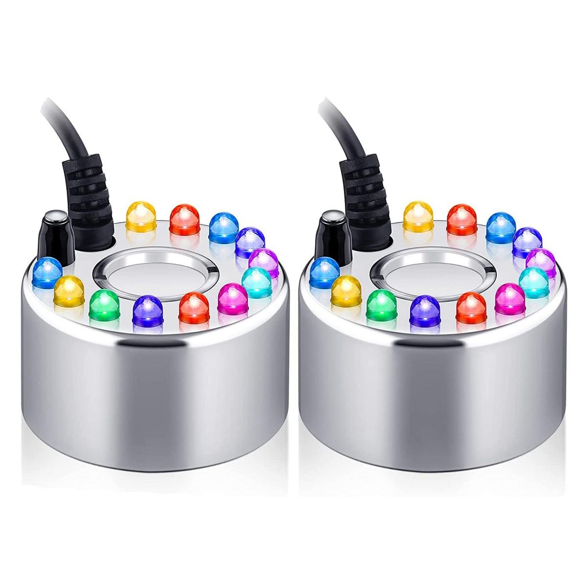 2Pc Mist Maker Fogger Halloween Ultrasonic Fog Machine Fountain Cauldron Mister Fogger Water Garden Pond Foggers US Plug