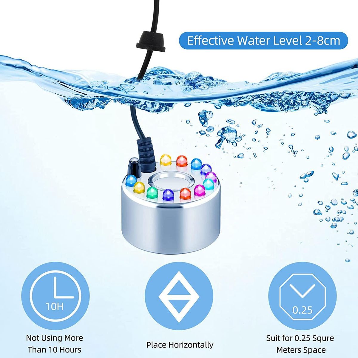 2Pc Mist Maker Fogger Halloween Ultrasonic Fog Machine Fountain Cauldron Mister Fogger Water Garden Pond Foggers US Plug
