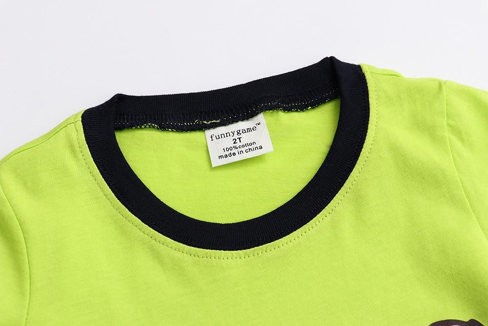 Boys And Girls Cartoon Half Sleeve Children's Suit Short Sleeve Shorts Two-Piece Cotton Te