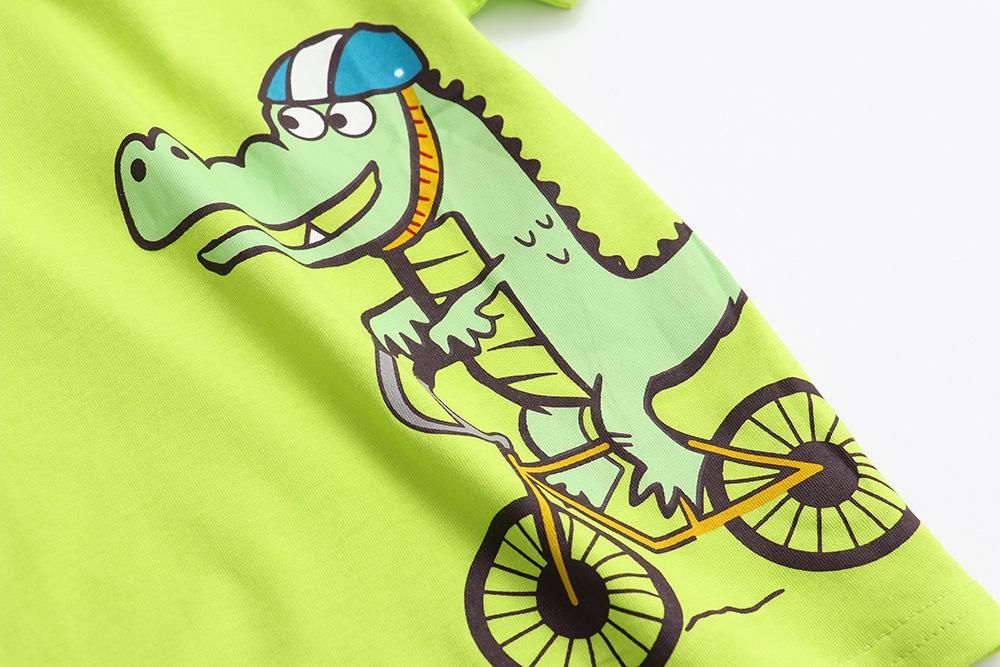Boys And Girls Cartoon Half Sleeve Children's Suit Short Sleeve Shorts Two-Piece Cotton Te
